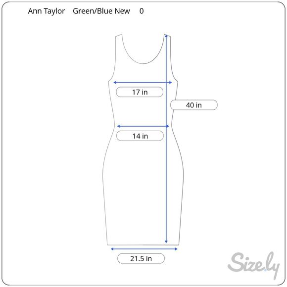 NEW Ann Taylor Sleeveless Dress Women's 0 Green and Blue Striped Rouched Stretch - Picture 7 of 7